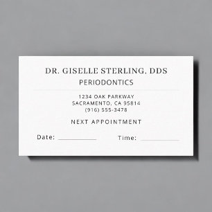 Carte de rendez-vous de parodontie dentisterie den