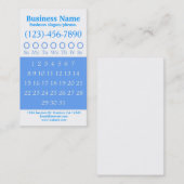 Carte de rendez-vous de perforation blanche bleue (Devant / Derrière)