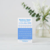 Carte de rendez-vous de perforation blanche bleue (Debout devant)