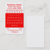 Carte de rendez-vous de perforation blanche rouge (Devant / Derrière)