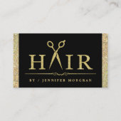 Carte de Rendez-vous de Salon de Coiffure Pailleté (Devant)