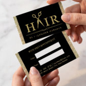 Carte de Rendez-vous de Salon de Coiffure Pailleté