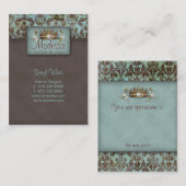 Carte de rendez-vous de spa de salon de damassé de (Devant / Derrière)