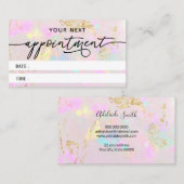 carte de rendez-vous de texture opale rose (Devant / Derrière)