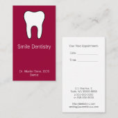 Carte De Rendez-vous Dent (Devant / Derrière)