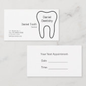 Carte De Rendez-vous Dent symbolique (Devant / Derrière)