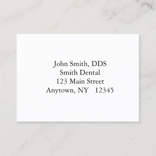 Carte de rendez-vous dentaire (Dos)