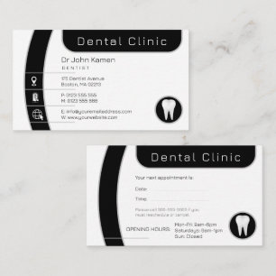 Carte De Rendez-vous Dentaire Clinique dentaire professionnelle