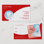 Carte de rendez-vous dentaire | Dentist Red (Devant / Derrière)