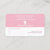 Carte de rendez-vous dentaire | Dentiste rose pâle (Dos)