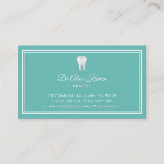 Carte de rendez-vous dentaire | Dentiste Turquoise (Devant)