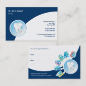 Carte de rendez-vous dentaire | Dentiste (UE) (Devant / Derrière)