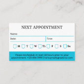 Carte de rendez-vous dentaire moderne (Dos)