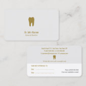 Carte de rendez-vous dentaire professionnelle | De (Devant / Derrière)