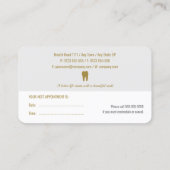 Carte de rendez-vous dentaire professionnelle | De (Dos)