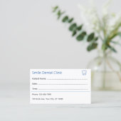 Carte de rendez-vous dentaires professionnelle (Debout devant)