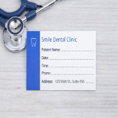 Carte De Rendez-vous Dental Appointment Cards Dentist Office Blue