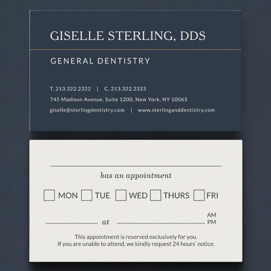 Carte De Rendez-vous Dental Dentistry Office Appointment Reminder