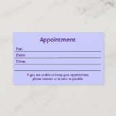 Carte De Rendez-vous Dental White Tooth Bold Centre Stripe (Dos)