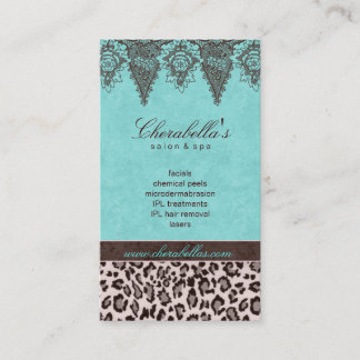 Carte De Rendez-vous Dentelle Animal Motif Cheveux Styliste Leopard Vin