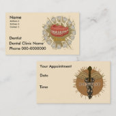 Carte De Rendez-vous Dentist Caduceus nom personnalisé (Devant / Derrière)