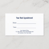 Carte De Rendez-vous Dentist dentist Tooth Logo Marine Blue Dental Nomi (Dos)