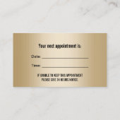 Carte De Rendez-vous Dentist Dentist Tooth & Toothbrush Gold Dental Nom (Dos)