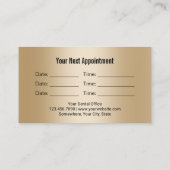 Carte De Rendez-vous Dentist Gold Tooth Logo professionnel Black Dental (Dos)
