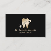 Carte De Rendez-vous Dentist Gold Tooth Logo professionnel Black Dental (Devant)