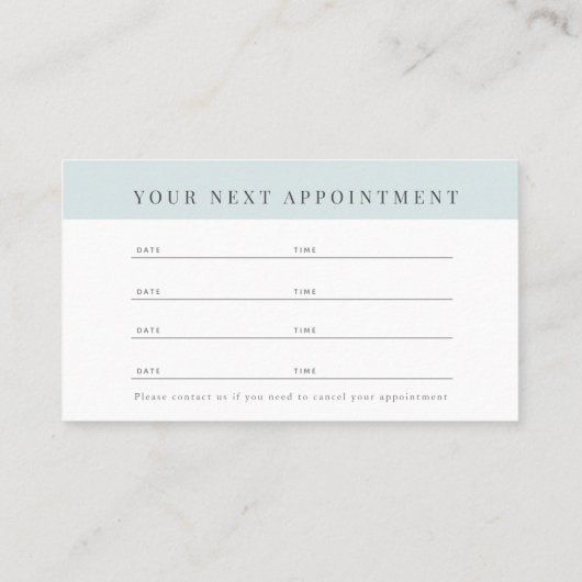 Carte de rendez-vous Dentist Light Blue (Dos)