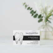 Carte De Rendez-vous Dentist Marble Tooth Moderne Dentaire (Debout devant)