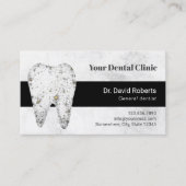 Carte De Rendez-vous Dentist Marble Tooth Moderne Dentaire (Devant)