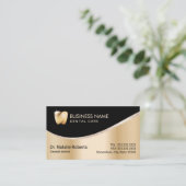 Carte De Rendez-vous Dentist Modern Gold Tooth Logo Soins dentaires (Debout devant)
