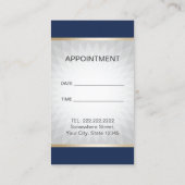 Carte De Rendez-vous Dentist Navy Blue & Silver Dental Nomination (Dos)