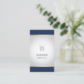 Carte De Rendez-vous Dentist Navy Blue & Silver Dental Nomination (Debout devant)
