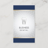 Carte De Rendez-vous Dentist Navy Blue & Silver Dental Nomination (Devant)