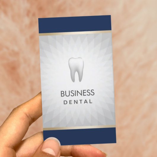 Carte De Rendez-vous Dentist Navy Blue & Silver Dental Nomination