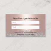 Carte De Rendez-vous Dentist Parties scintillant Rose dentaire Gold Cli (Dos)