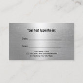 Carte De Rendez-vous Dentist Silver Tooth Logo moderne Bureau dentaire (Dos)