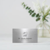 Carte De Rendez-vous Dentist Silver Tooth Logo moderne Bureau dentaire (Debout devant)