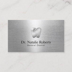 Carte De Rendez-vous Dentist Silver Tooth Logo moderne Bureau dentaire