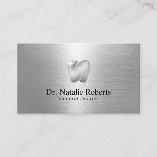 Carte De Rendez-vous Dentist Silver Tooth Logo moderne Bureau dentaire (Devant)