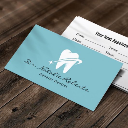 Carte De Rendez-vous Dentist Star Tooth Logo Professionnel Dental Offic