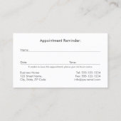 Carte De Rendez-vous Dentiste Avocado Monogramme Dentaire dentaire rend (Dos)