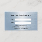 Carte De Rendez-vous Dentiste Blanche dent Bleu clair Faux Métal Dentai (Dos)