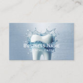 Carte De Rendez-vous Dentiste Blanche dent Bleu clair Faux Métal Dentai (Devant)