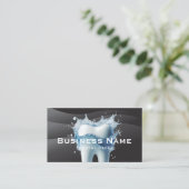 Carte De Rendez-vous Dentiste Blanche dent Moderne Courbes Noires Denta (Debout devant)