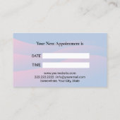 Carte De Rendez-vous Dentiste Blanche Dent Pastel Bleu Rose Courbes Den (Dos)