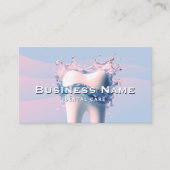 Carte De Rendez-vous Dentiste Blanche Dent Pastel Bleu Rose Courbes Den (Devant)