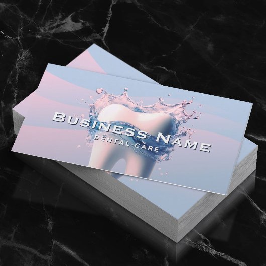 Carte De Rendez-vous Dentiste Blanche Dent Pastel Bleu Rose Courbes Den